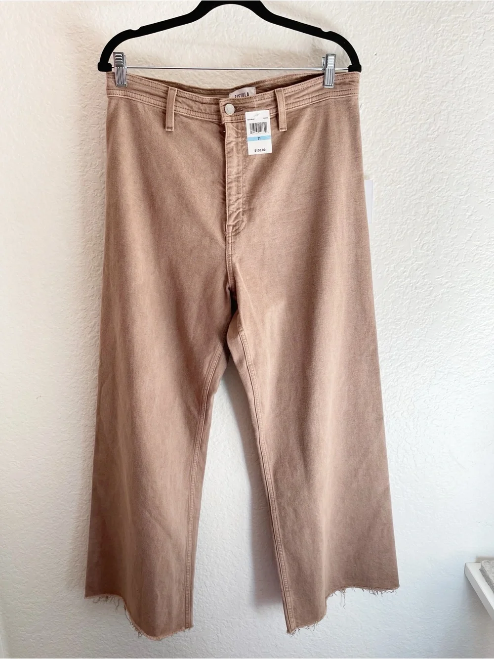 Pistola Penny Vrop High-Rise Wide Leg Jeans in Taupe